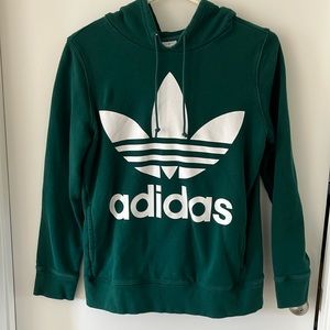 Adidas trefoil hoodie dark green hoodie size small